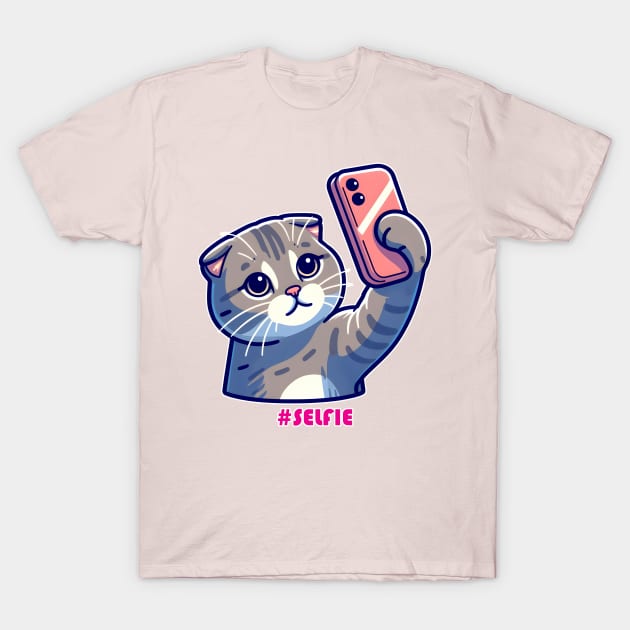 Cat Selfie T-Shirt by Rawlifegraphic